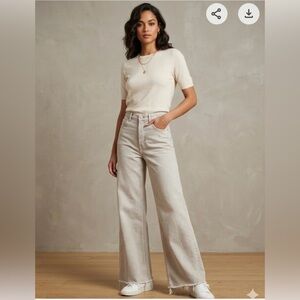 Zara Light Gray Flare Jeans